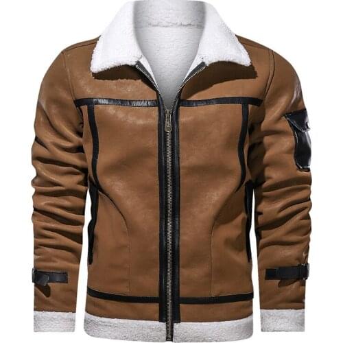 EU Size Mens Leather Jackets and Coats High Quality Suede Leather Jacket Men Winter Fleece Motorcycle Jacket Male Bomber Coat