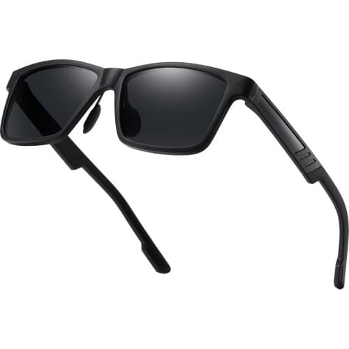 Men Polarized Sunglasses Gangster Black Dark Lens Flat Top Biker TR90 Glasses