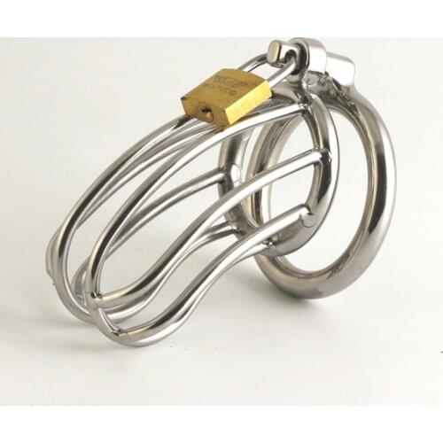 Male Chastity Device Stainless Steel Cock Cage Lock Sex Toys For Men Penis Ring Dick Bdsm Bondage Gear Sheath Adult Games