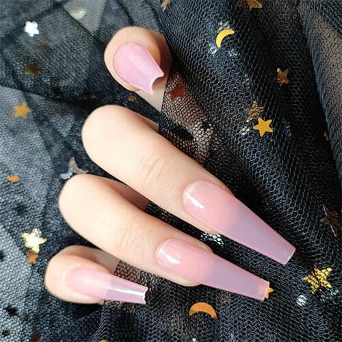 24Pcs Stiletto Shape Fake Nails Colorful Winter French Nails Ladies Press On Designed Ballerina Coffin False Nails Tips Overhead