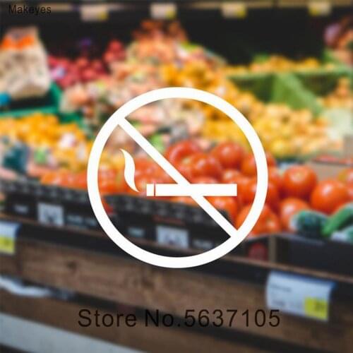 Makeyes No Smoking Sign Wall Decals Home Store Window Sign Wall Stickers Art Design Wall Murals House Decor Decoration Q146