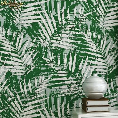 Beibehang Southeast Asia palm leaf wallpaper Nordic living room bedroom TV backdrop nonwovens deer leather wallpaper
