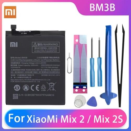 Original Xiao Mi MIX 2 2S Phone Batterries BM3B 3400mAh High Capacity Rechargeable Xiaomi Phone Battery +Free Tools Phone AKKU