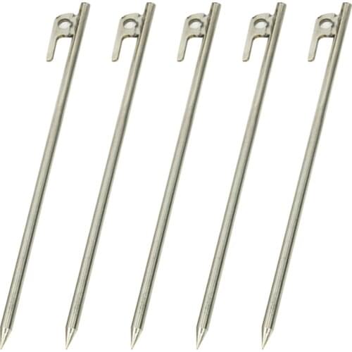 Outdoor Durable 5 Pcs 12/20/30cm Heavy Duty 304 Stainless Steel Camping Awning Tent Stakes Pegs for Camping Travel Tent Accessor