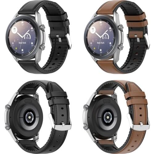 Silicone Leather Band for Samsung Gear S3 Galaxy Watch 3 Watch3 45mm Amazfit GTR 2 Honor Watch GS Pro Replacement Strap