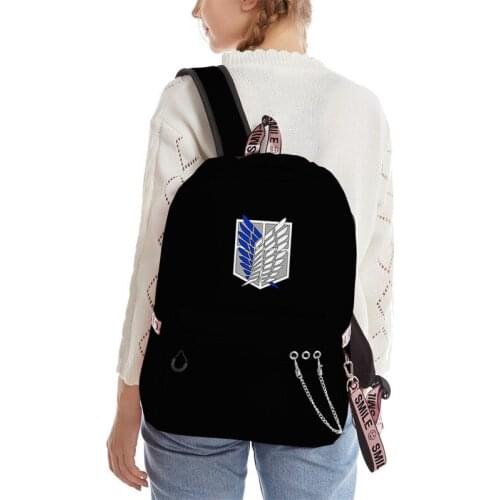 Anime Backpack Attack on Titan Backpack Cartoon Canvas School Bag Female Men Bagpack Plecak Canvas Travel Outdoor Bags