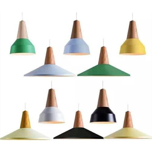 Nordic Modern Pot Cover Single-head Pendant Lights Bedroom Living Room Art Color Design Restaurant Bar Wooden Horn Pendant Lamps