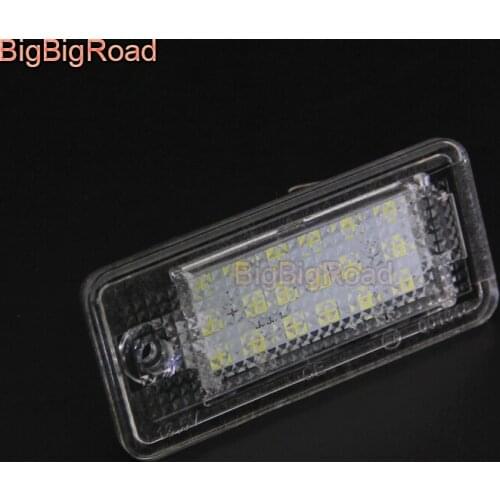 BigBigRoad For Audi A8 / S8 (D3 4E) 2003~2007 Q7 / Q7 TDI 2007~2009 LED Car License Plate Light Number Frame Lamp LED Lights