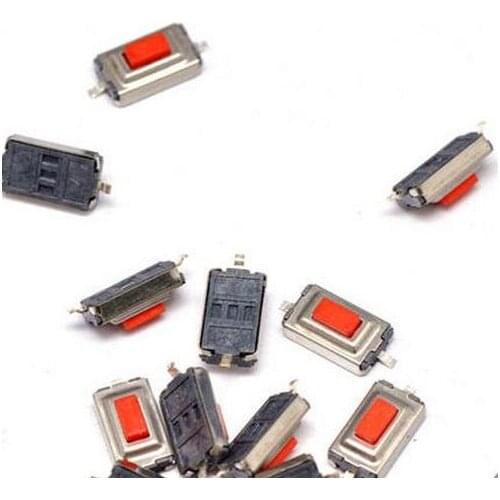 50PCS/lot SMT 3x6x2.5MM 2PIN Tactile Tact Push Button Micro Switch Red Self-reset Momentary