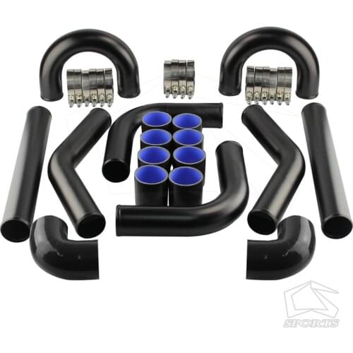 UNIVERSAL TURBO BOOST INTERCOOLER PIPE KIT 2.5" 63MM 8 PCS Aluminum PIPING