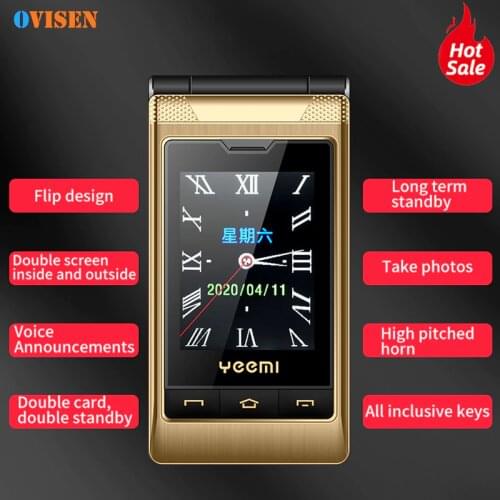 Yeemi G10-1 3G WCDMA Flip Phone Dual Display Dual SIM Card Cellphone FM Radio SOS One Key Dial Cheap Mobile Phone