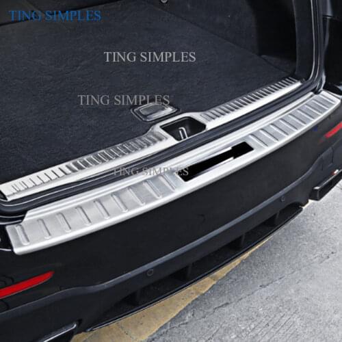 Stainless Steel Rear Bumper Sill Protector Cover Trim For Mercedes-Benz GLC class X205 2016 2017 2018 accessories car styling