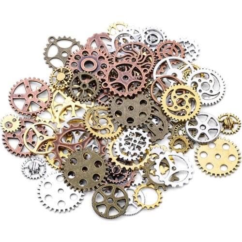Gold Silver Color Metal 3D Mixed gearwheel Jewelry Filling Material UV Resin Epoxy Mold Making Filling For DIY Jewelry