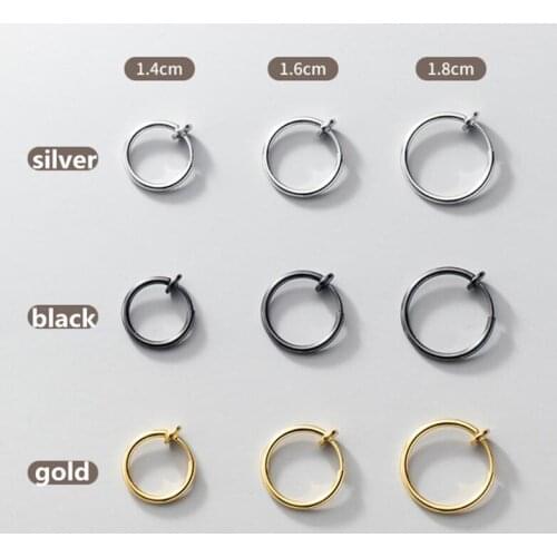 1 Pair 100% Pure 925 Sterling Silver Simple Circle Buckle Hoop Earrings For Fashion Women Daughter Girlfriend Fine S925 Jewelry