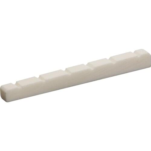 1 pcs Flat Bottom Unbleached Pure Bone Nut Guitar Slotted Bone Nut FD 42mm