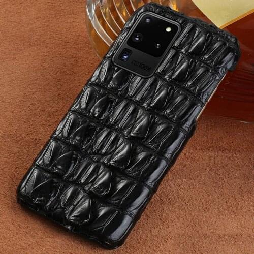 100% Luxury Genuine Crocodile Leather Phone Case for Samsung Galaxy S20 Plus S20 Ultra Note 10 S9 S8 S10 Plus A50 A51 A71 Cover