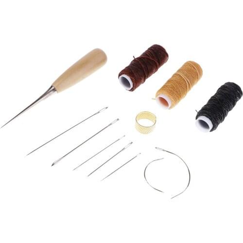12 Pieces Leather Craft Tools Hand Sewing Needles Upholstery Carpet Leather Canvas DIY Sewing Accessories