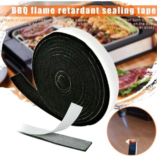 2Pcs 2cmx3.6M High Heat Barbecue Smoker Gasket BBQ Door Lid Seal Self Stick Sticker Stove Gasket BBQ Accessories