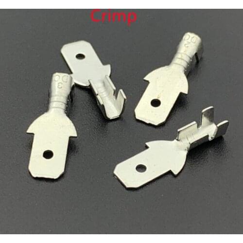 500PCS/1Lot Male Lug Car Connector Circuit Board Plug-in Wiring Crimp Terminal Flag/Square/Welding/Crimping 2.8 4.8 6.3MM