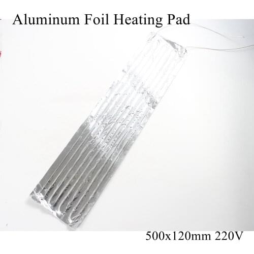 500x120mm 220V Aluminum Foil Heating Pad Rubber Heat Mat Heated Bed Plate Heater Self-adhesive Flexible Waterproof 3D Printer