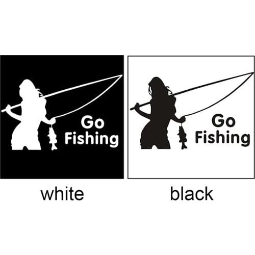 Car Decorative GO FISHING Exterior Tail DIY Styling Reflective Window Outdoor Car Stickers