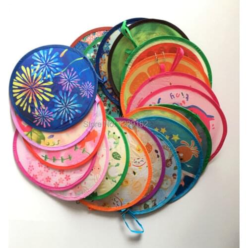 Free shipping (8pcs/lot)Colorful Nylon Portable Folding Fan for party gift Fan cool summer lovely hand fan/Flying disk