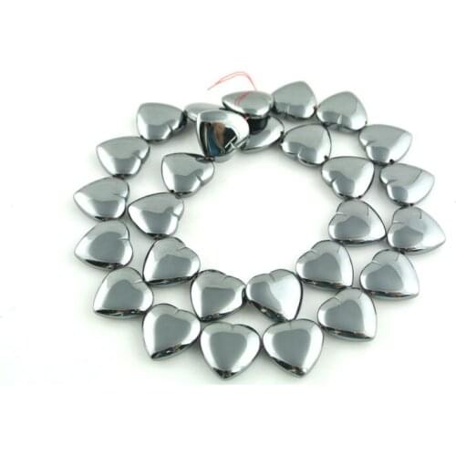 High Quality Black Hematite Strand Loose Beads Fashion Heart Charm Beads For Jewelry Making Beads 5pc/lot Free Shipping