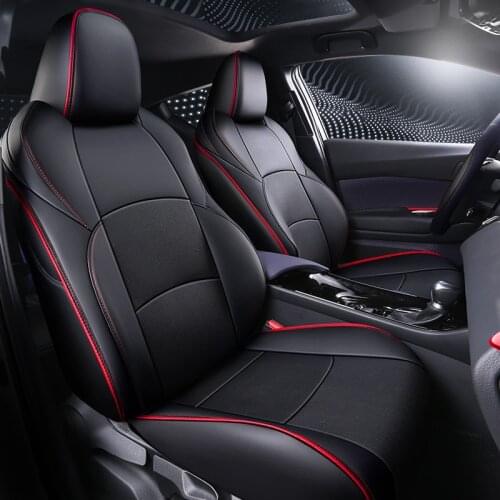 Car Seat Cushion Covers Leather Cover Front Row + Rear Row Seat Car Styling for Toyota C-HR Chr