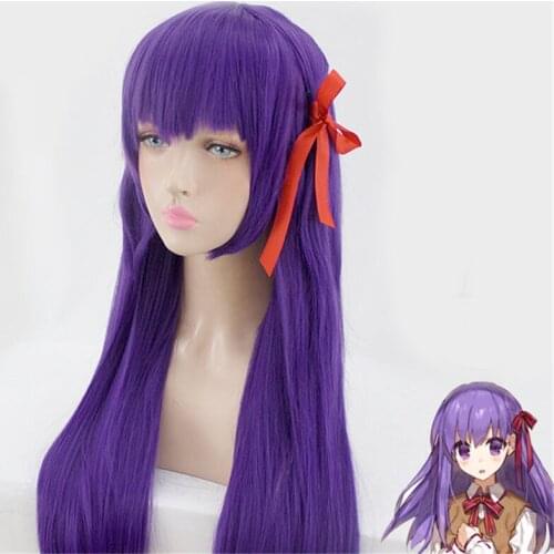 Anime Fate/Stay night Synthetic Hair Matou Sakura Long Wig Cosplay Costume Decor Accessories Collection for Women Men 1 pcs