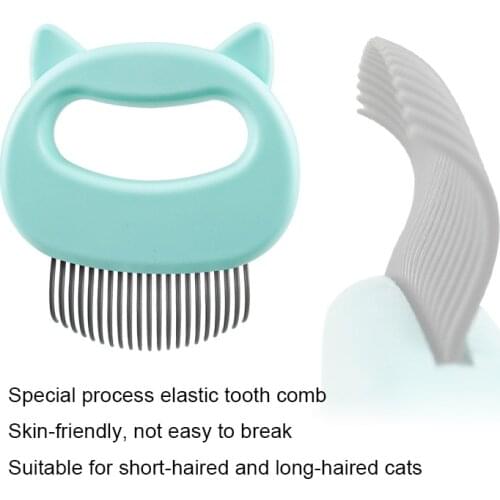 Elastic Soft Needle Comb Pet Hair Removal Massaging Shell Comb Cat Massage Brush Kitten Grooming Shedding Tools Bathing Supplies