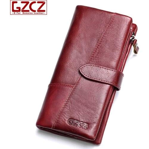 GZCZ 2018 Women Wallet Purse Female Organizer Leather Purse Female Case Phone Pocket Womens Handbag Genuine Leather Carteira