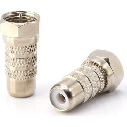 RF (F81) & RCA Coaxial Adapter,RCA Female to Male F81 (F-Pin) Connector, Adapter, Coupler, and Converter for RG11, RG6, RG59