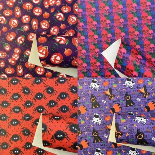 Lychee Faux Leather Sheets Halloween Vinyl Fabric For Bow-knot Bags Wallet Earring Scrapbook DIY,1Yc20357