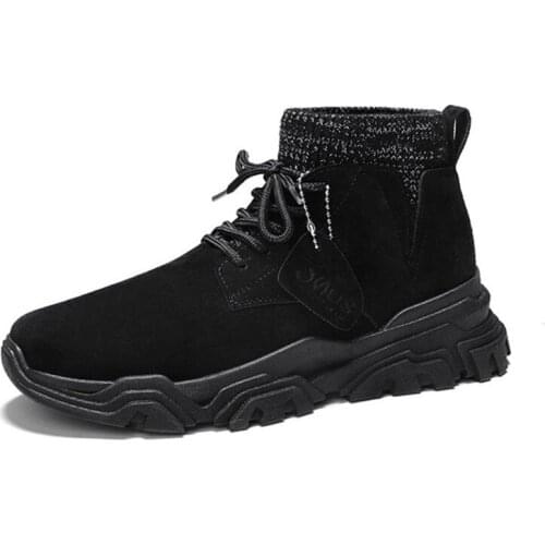 New Men High Top Hiking shoes Autumn Winter outdoor anti-skid lace-up sneakers Male camping climbing Trekking sports shoes