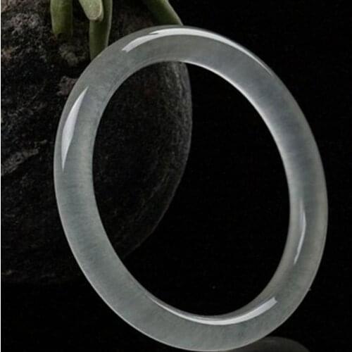 Natural Chinese White Jade Hand Carved Round Bar Bracelet Fashion Boutique Jewelry Womens Ice Silk Bracelet Popular Gift