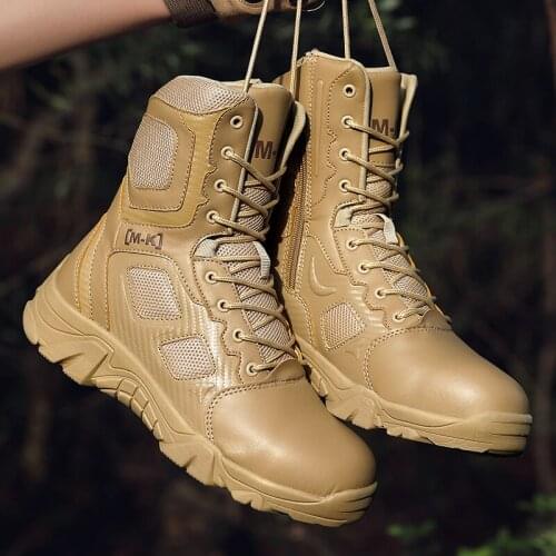 New Men Boots High Quality Men Boots High-top big size 46 47 Men Shoes lace up Army Work Boots Zapatos de hombre