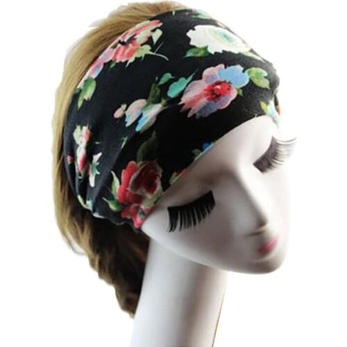 Wholesale fashion handmade soft comfortable cotton floral fabric hair accessoryies headbands fashion for women 12cm-OPRF