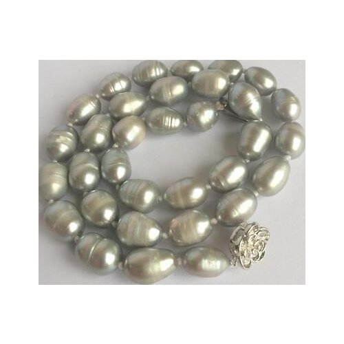 7-8mm White Pearl Orange Jade Necklace 18"