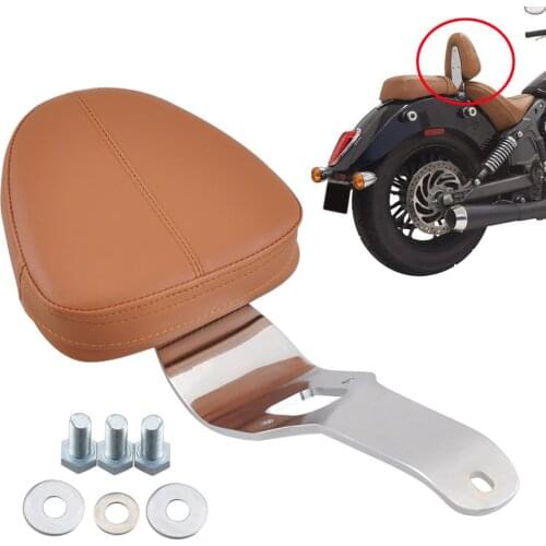 Motorcycle Brown Driver Backrest Pad Sissy Bar Quick Release Detachable Seat Support For Indian Scout 16-19 Sixty Scout 15-Up