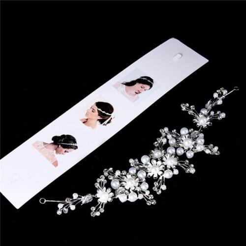 1pc/lot Elegant Princess Bridal Wedding Hairband Headdress Ornament Vine Fake Pearls jewelry Decoration Accessories Silver Color