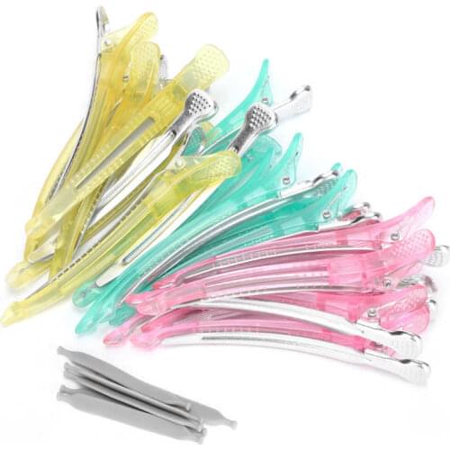 Sectioning Hairpin Anti-Slip Duck Bill Clips Hair Styling Hairdressing Clips with Silicone Strip