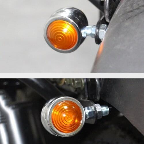 2pcs Motorcycle Turn Signals IP66 Waterproof Amber Lens Retro Motorbike Indicator Blinker Lights 12V Motorcycle Parts