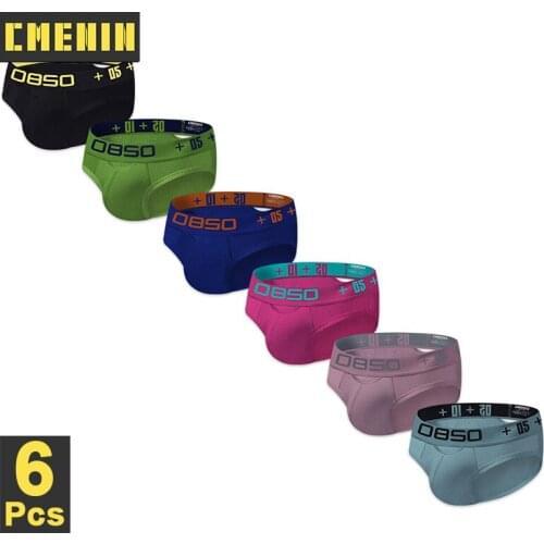 CMENIN 6Pcs/lot Soft Cotton Gay Sexy underwear Men Jockstrap Briefs Striped Men Bikini Mens Underwear Mens lingerie New BS3513