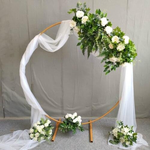 Upscale Artificial Flower With Stand Set Wedding Centerpieces Ring Arch Garland For Party Decoration Props Supplies