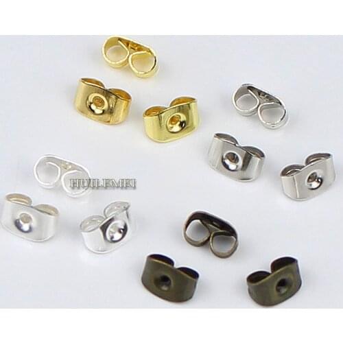 200pcs/lot Stud Earrings Butterfly Back Stoppers earplugs Earring Findings DIY Blocked Caps Earring Jewelry Making Accessories