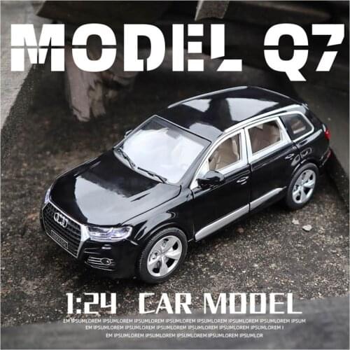 1:24 2021 New Q7 Sport SUV Car With Pull Back Sound Light Children Gift Collection Diecast Toy Model Christmas gifts