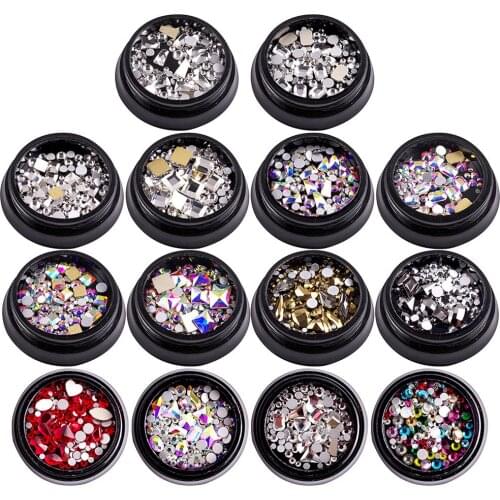 1 Box Crystal Shining Rhinestones 3D Glitter Diamond DIY Nail Art Decorations Women Girls Manicure Nails Tools Accessories