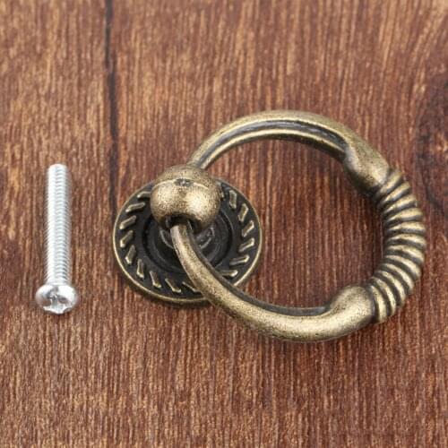 1pc 43*37mm Ring Furniture Door Pull Handle Alloy Cabinet Dresser Drawer Knobs Handle Cupboard For Jewelry Box Door Ring