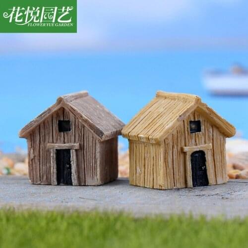 1pc Dollhouse Wooden House Fairy Garden Miniatures Decor Action Figurine DIY Doll Houses Accesories