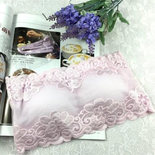 1PCS Wrapped Chest Female Gifts 5 Colors Solid One Size Women Lace Floral Full Cup Strapless Wire Free Bras Without Straps